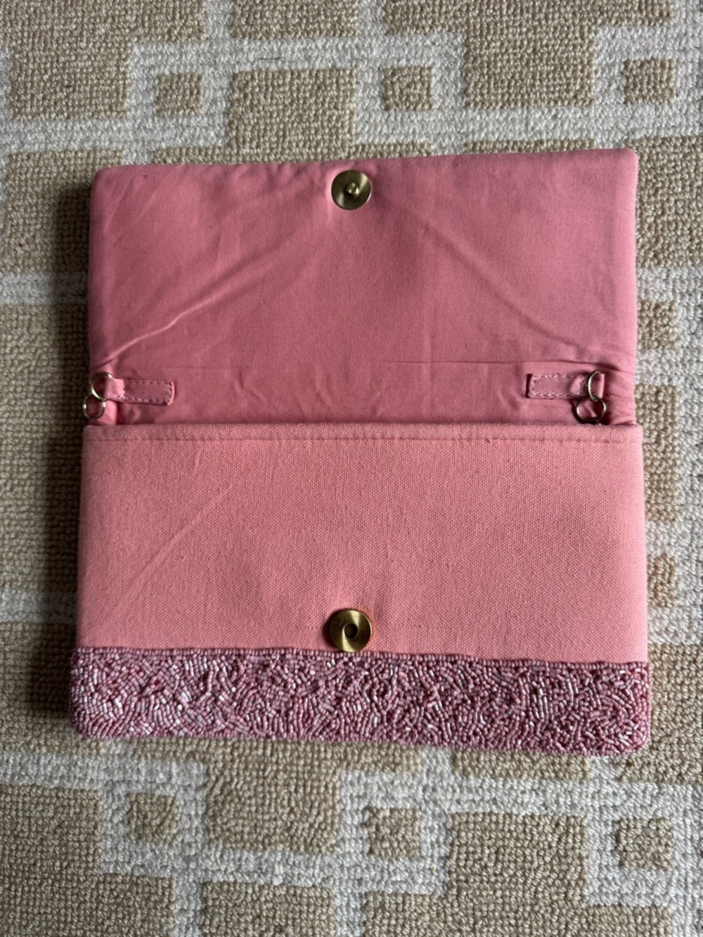 Beaded Bride Clutch Pink Envelope Bridal Wedding Party Bag - Picture 3 of 9
